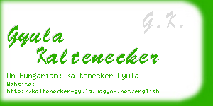 gyula kaltenecker business card